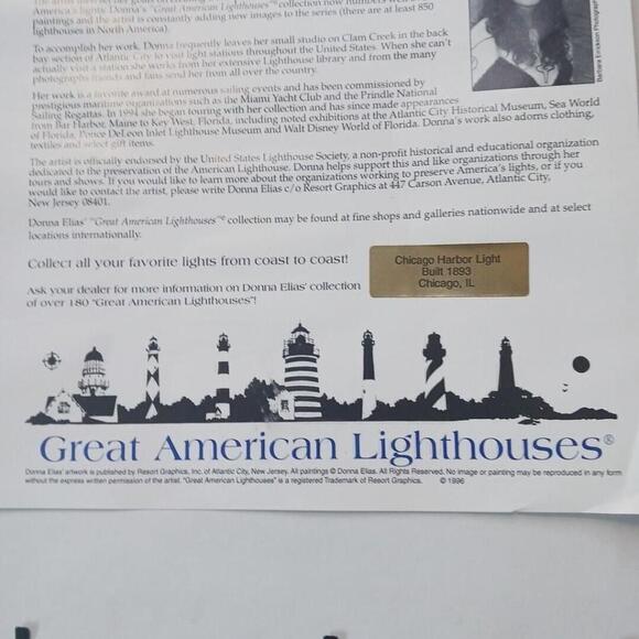 Donna Elias Chicago Harbor Lighthouse Watercolor Print - Picture 8 of 8